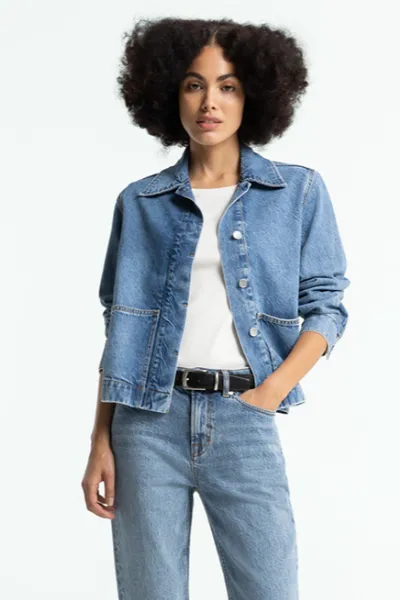 Kings Of Indigo Kings of Indigo Damen vegan Jacke Ota Cindy Mid Washed