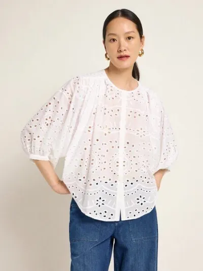 LANIUS Lanius - Bluse Stickerei mit Kräuseln