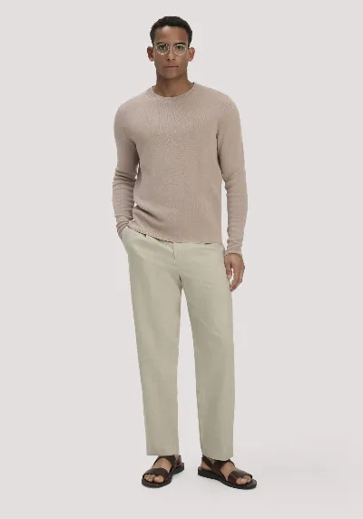hessnatur hessnatur Herren Milano Strick Pullover Regular aus Leinen mit Bio-Baumwolle und LENZING™ ECOVERO™ Viskose - beige