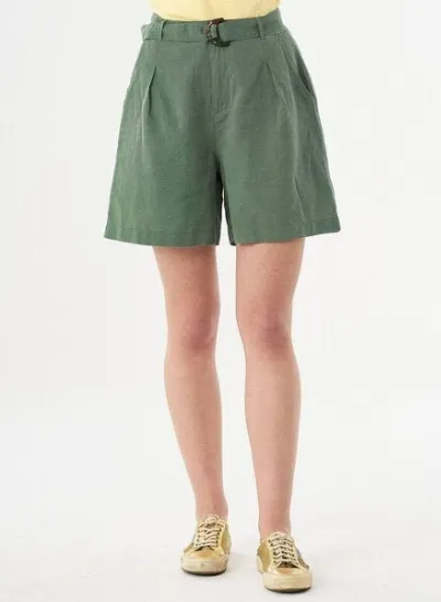ORGANICATION ORGANICATION Shorts aus Leinengemisch mit Bindegürtel