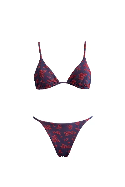 Anekdot Anekdot Damen vegan Bikini Set Olbia Floral Jacquard Blau/