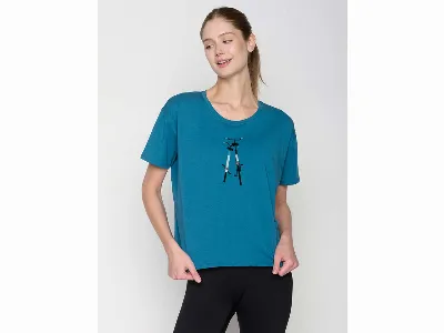 GreenBomb GREENBOMB Bio-Damen-T-Shirt 'Romantic' weit geschnitten, rich blue,