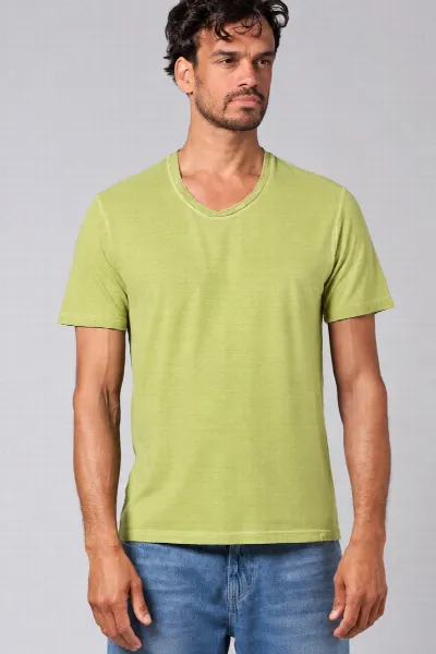 HempAge Hempage Herren vegan T-Shirt Rolled Up V-Neck Bamboo