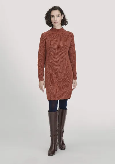 hessnatur hessnatur Damen Strick Kleid Regular aus Bio-Baumwolle - braun