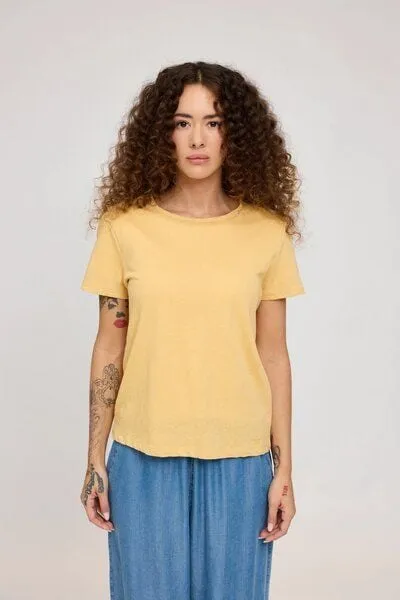 Mazine Mazine Linen-Mix Basic T-Shirt für Frauen - aus Biobaumwolle
