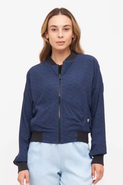 Widda Widda Damen vegan Jacke Bomber Reversible Turner Graphic/Blue