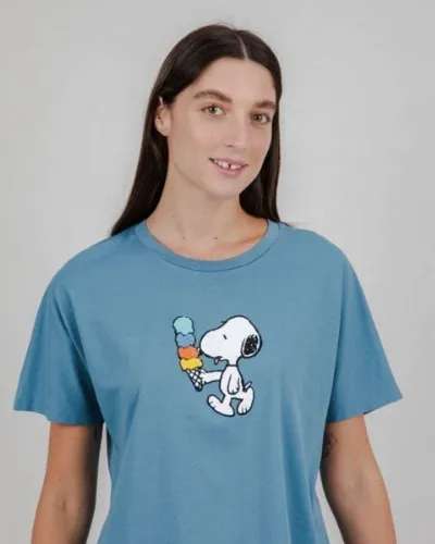 Brava Fabrics Brava Fabrics Peanuts Icecream Oversize T-Shirt Blau