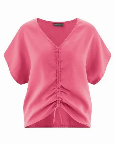 HempAge HempAge Geraffte Sommerbluse Hanf/Biobaumwolle