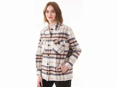 ORGANICATION ORGANICATION Bio-Damen-Flanell-Hemdjacke mit Brusttaschen, oversized, multicolour,