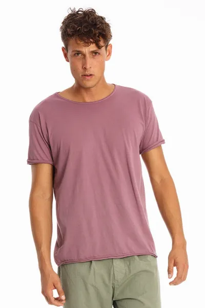 RAVENS VIEW IBIZA RAVENS VIEW IBIZA Herren vegan T-Shirt Rundhalsausschnitt Wild Malva Violet