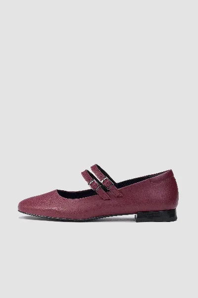 BOHEMA BOHEMA Damen vegan Ballerinas Mary Jane Kirsche