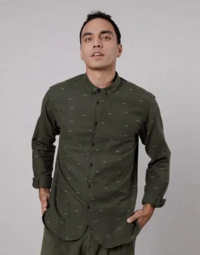 Brava Fabrics Brava Fabrics Eyes Flannel Regular Shirt Kakhi