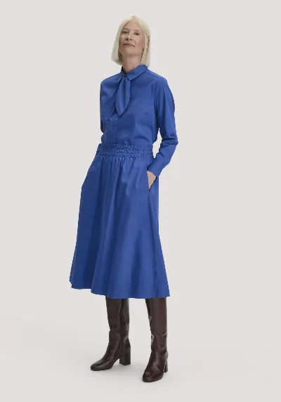 hessnatur hessnatur Damen Midi Rock aus Bio-Baumwolle - blau