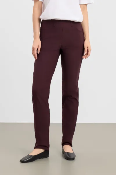 LAURIE LAURIE Damen vegan Hose Kelly Regular Mittellang Dark Plum
