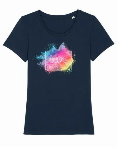Human Family Bio Damen Rundhals T-Shirt Amorous Colour Love von Human Family