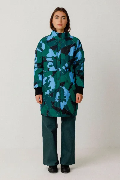 SKFK SKFK Damen vegan Mantel Leira Mehrfarbig Blau/Grün