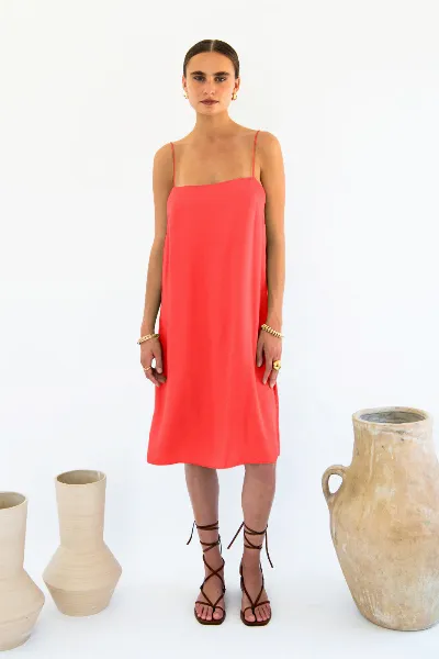 Neu Nomads Neu Nomads Damen vegan Slip Dress Julianne Boxy Koralle