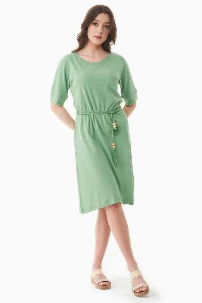 ORGANICATION ORGANICATION Damen vegan Jersey Kleid Matcha Grün