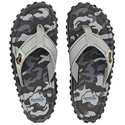 Gumbies GUMBIES Grey Camouflage - Nachhaltige Zehentrenner