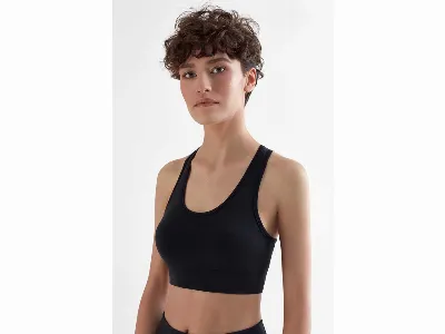 TRUE NORTH TRUE NORTH Damen-Sport-BH, schwarz,