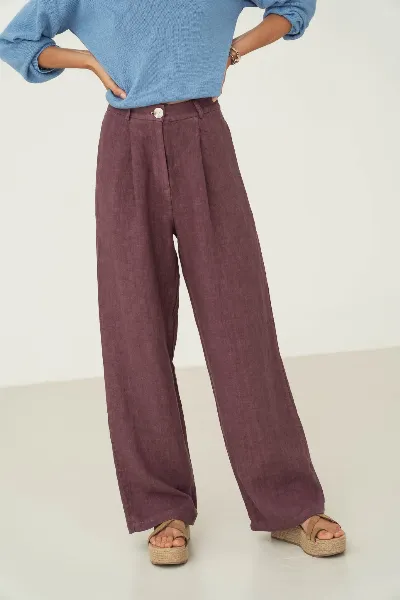 Näz Näz Damen vegan Hose Mara Aubergine Lila