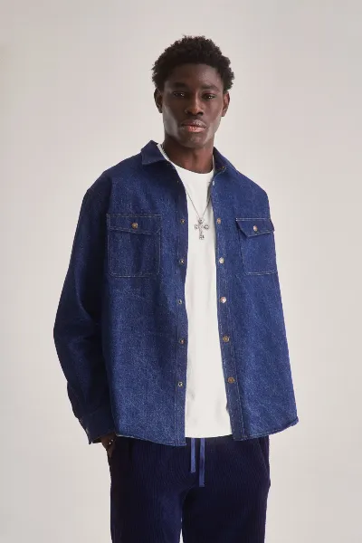 KOMODO KOMODO Herren vegan Hemd Karda Dark Denim