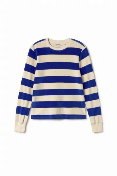 TWOTHIRDS TWOTHIRDS Damen vegan Sweatshirt Hawi Ultramarinblau Gestreift