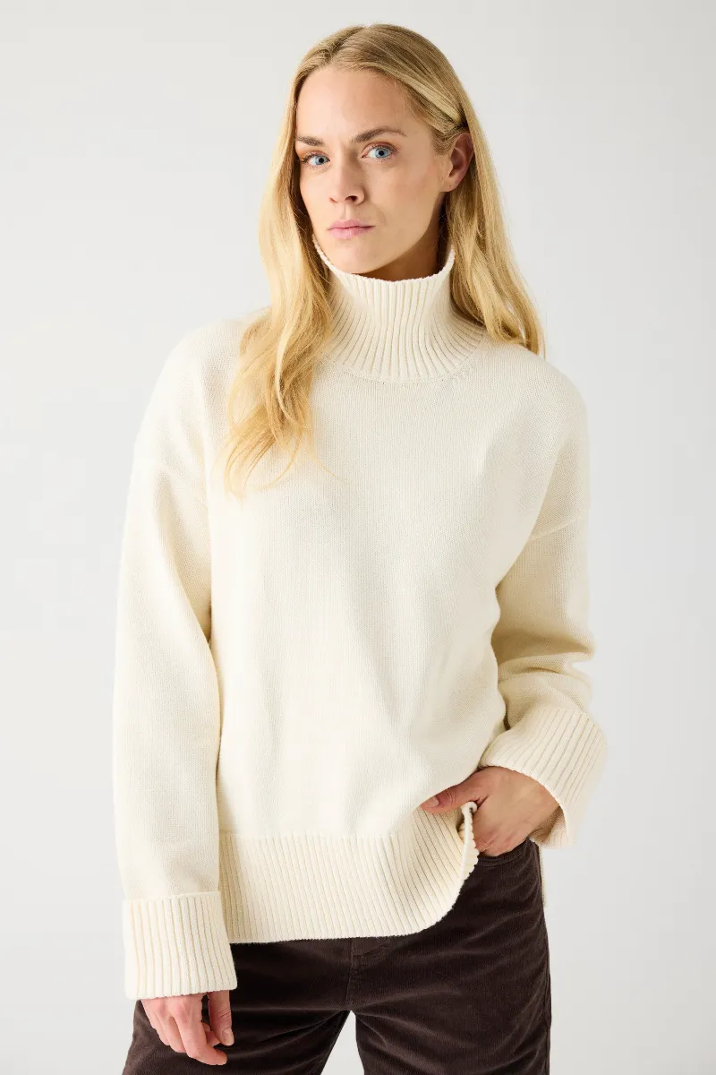 KnowledgeCotton Apparel KnowledgeCotton Apparel Damen vegan Pullover Rundhalsausschnitt Egret