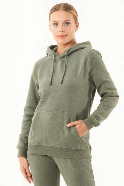 ORGANICATION ORGANICATION Damen vegan Soft-Touch-Hoodie Oliv