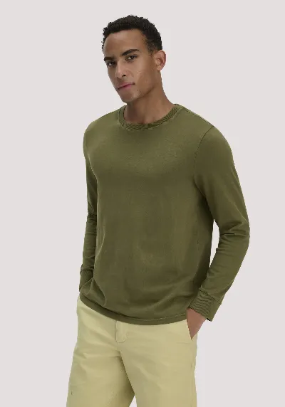hessnatur hessnatur Herren Heavy Jersey Longsleeve Relaxed aus Bio-Baumwolle - grün