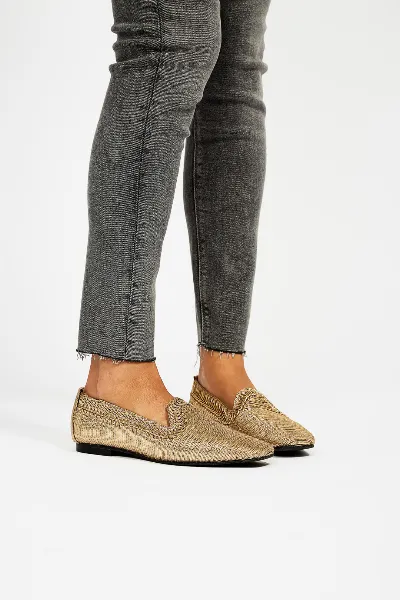 Momoc Momoc Damen vegan Loafer Ny Metallic Gold