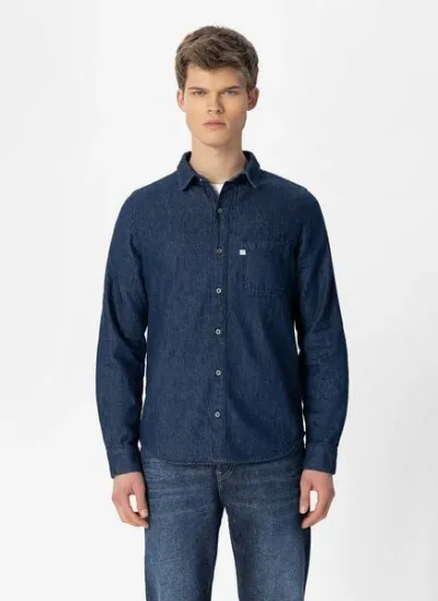MUD Jeans MUD Jeans Langarmhemd - Stanley Shirt - aus einem Baumwoll/Leinen Mix