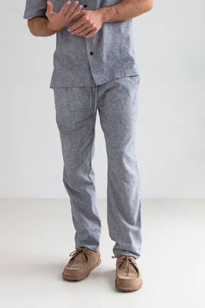 TWOTHIRDS TWOTHIRDS Herren vegan Hose San Vicente Marineblau Gestreift