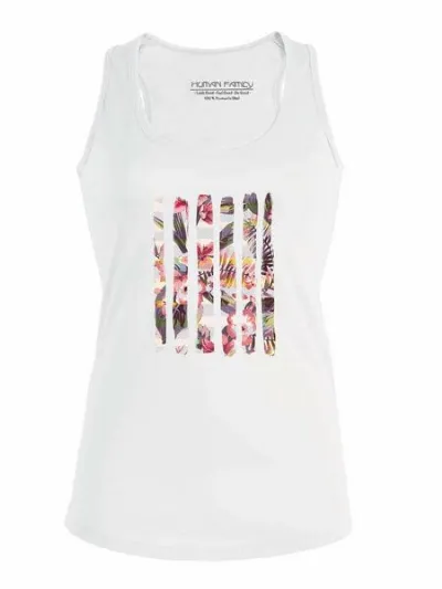 Human Family Human Family Racerback Tanktop - Shine Floral Stripes in weiss