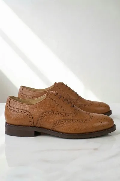 Will's Vegan Store Will's Vegan Store Damen vegan Schuhe Damen Oxford Brogues Wide Fit Tan
