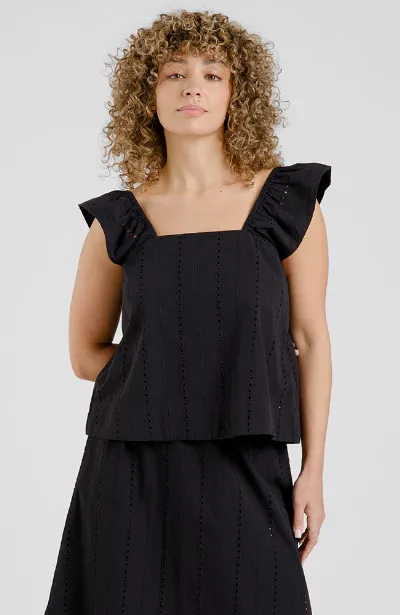 Dedicated DEDICATED Damen vegan Top Furusund Schiffli