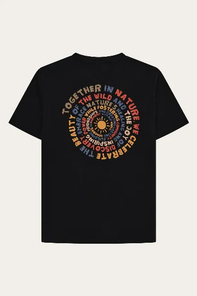 KnowledgeCotton Apparel KnowledgeCotton Apparel Herren vegan T-Shirt Herren Rückenaufdruck Black Jet