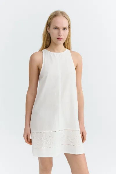 thinking mu Thinking MU Damen vegan Kurzes Kleid Aniela Bestickt