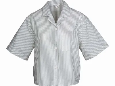 MELA MELA Bio-Damen-Pyjamahemd HANSIKA aus Perkal, thymian/naturweiß,