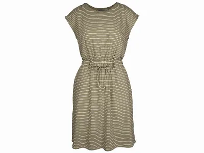 ORGANICATION ORGANICATION Bio-Damen Kleid, ärmellos, gestreift, off white/olive,
