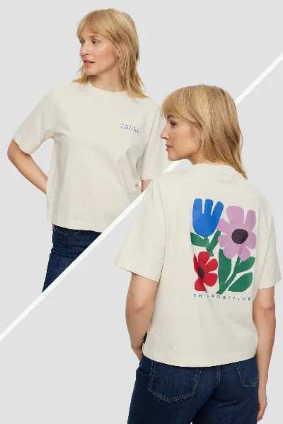 recolution T-Shirt Azolla Think Positive Off White