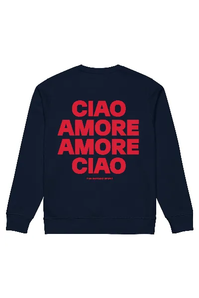 The Refined Spirit The Refined Spirit Damen vegan Sweatshirt Unisex Amore Ciao French Navy