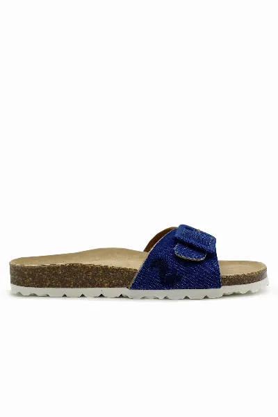 thies thies Damen vegan Sandale Rec Denim Strap Denim Blau