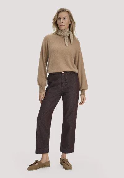 hessnatur hessnatur Damen Jeans ELENY Culotte straight Leg aus Bio-Denim - braun
