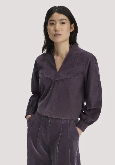 hessnatur hessnatur Damen Cord-Bluse Regular aus Bio-Baumwolle - lila