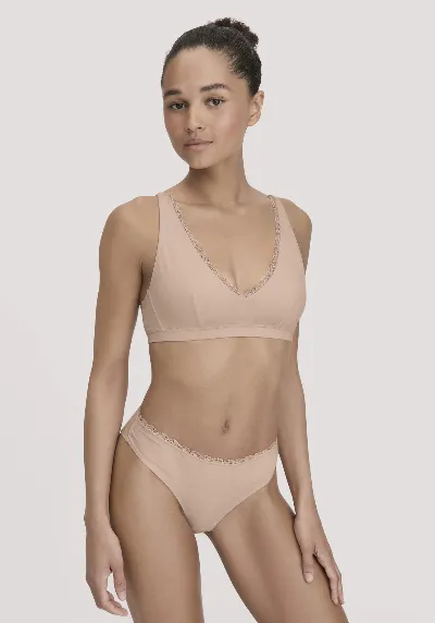 hessnatur hessnatur Damen Brazil-Slip COTTON FEEL LACE aus Bio-Baumwolle - rosa