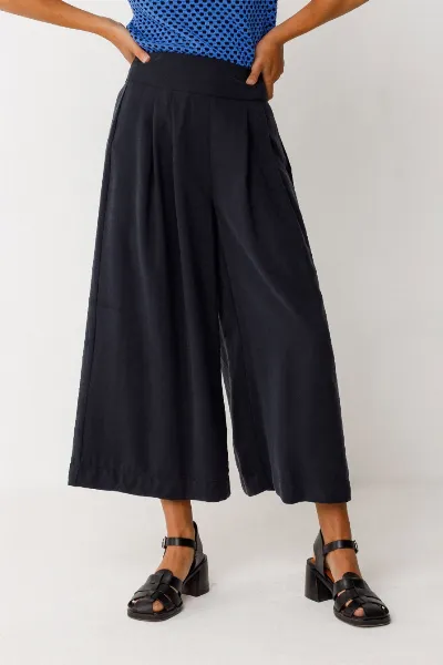 SKFK SKFK Damen vegan Hose Weites Bein Enetz