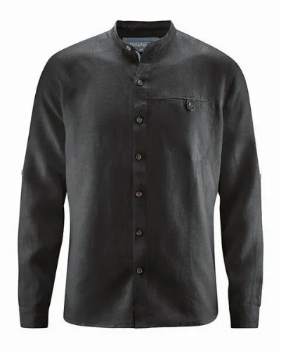HempAge HempAge Stehkragen Freizeithemd aus 100% Hanf