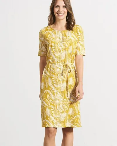 HempAge HempAge Knielanges Kleid mit Druck Hanf/Biobaumwolle