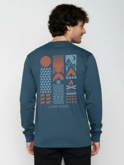 GreenBomb GREENBOMB Camp Mode Crisp - Sportliches Longsleeve / hochwertiger Print / GOTS / Fair & Vegan